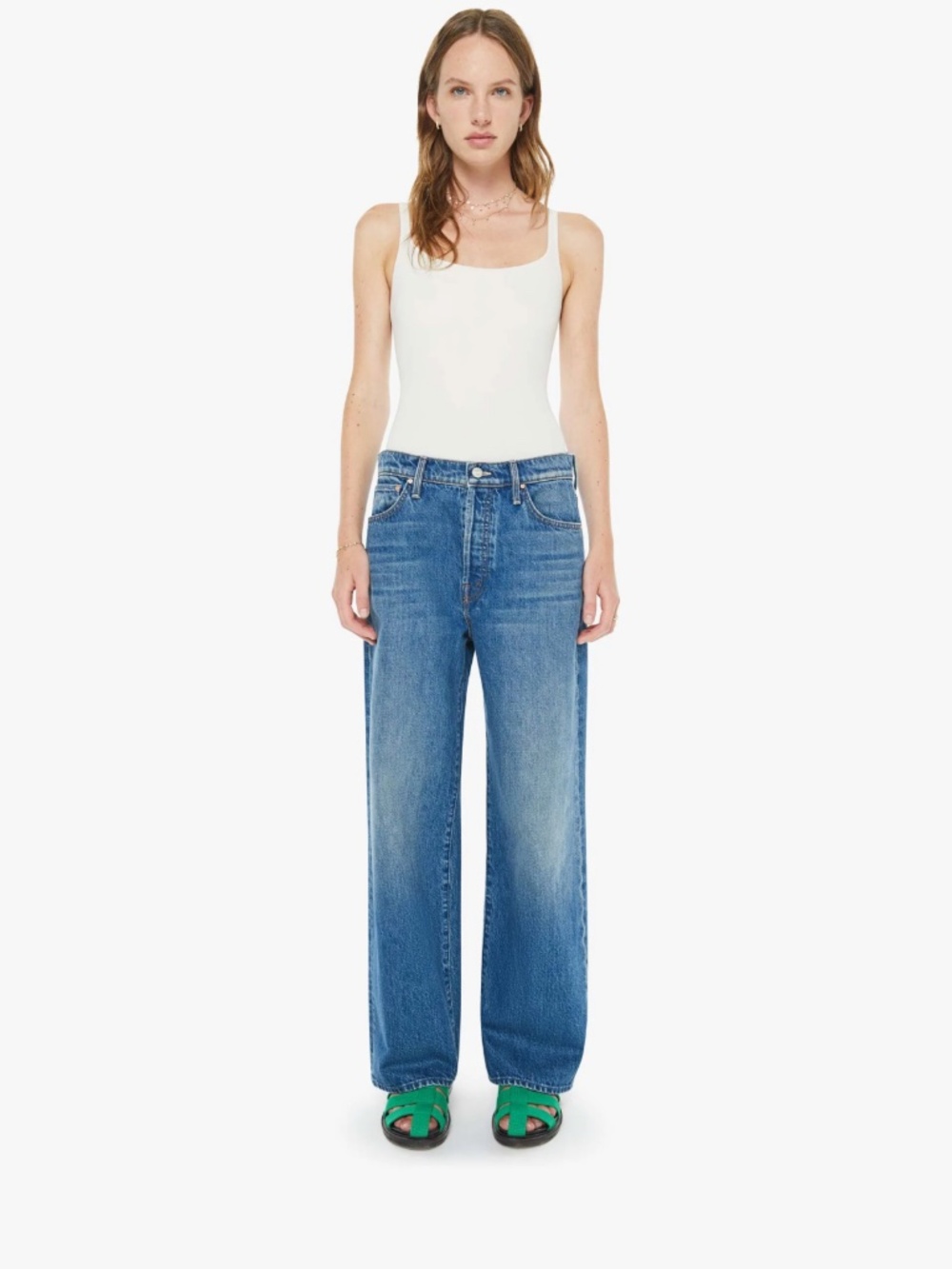 Mother Dodger Button Flood Jeans